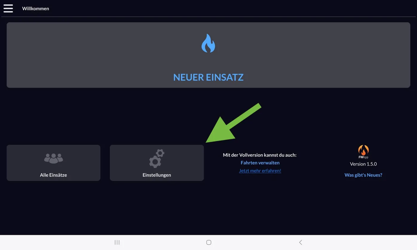 Wechsel von der Atemschutzüberwachung zur Führungs-App
